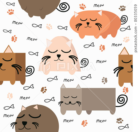 cat shape Geometry seamless pattern 80335059