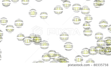 A myriad of rows of numbers 0 and 1 on a large number of spheres A myriad of rows of numbers 0 and 1 on a large number of spheres 80335738