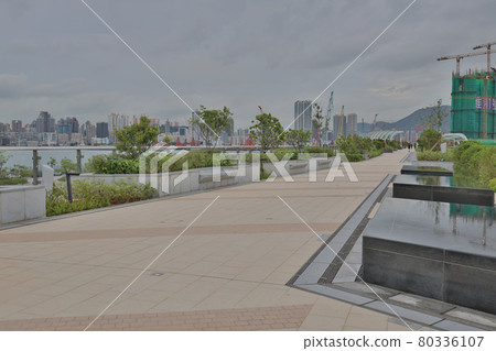 the fountain plaza at Kai Tak Sky Garden, HK 25 June 2021 the fountain plaza at Kai Tak Sky Garden, HK 25 June 2021 80336107