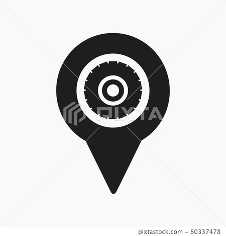 Car service location icon. Flat style vector EPS. 80337478