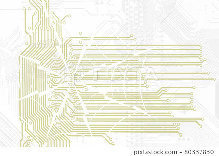 Conceptual background for your text. Information technologt motherboard silhouette pattern with spider web. 80337830