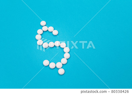 Pharmaceutical Industry and Business - Dollar Symbol Made from White Pills 80338426