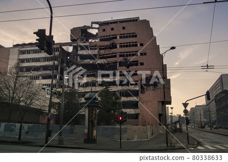 Serbian Belgrade NATO Air Strike (former Yugoslav Ministry of Defense Building) / Belgrade 80338633