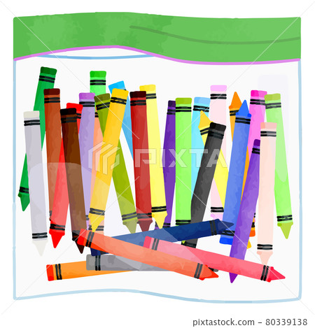 Illustration of a crayon in a plastic bag Illustration of a crayon in a plastic bag 80339138