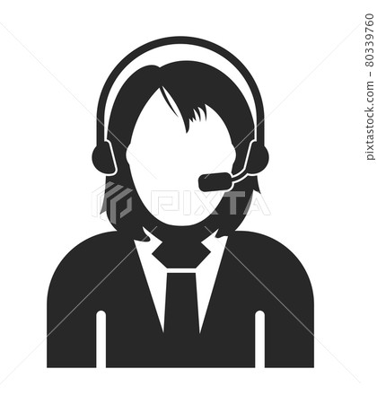 Female Costumer service icon.  Flat style vector EPS. 80339760