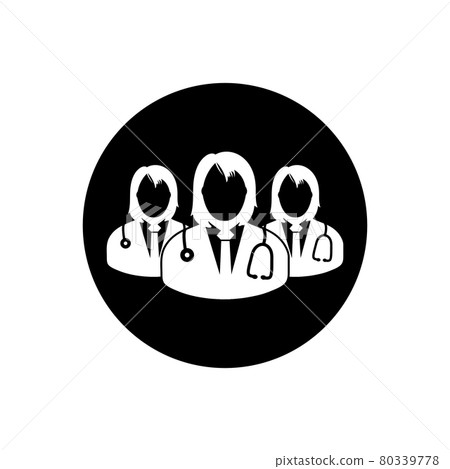 Medical Team Icon. Rounded Button style vector EPS. Medical Team Icon. Rounded Button style vector EPS. 80339778