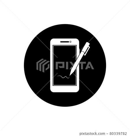 Digital Signature Icon. Rounded Button style vector EPS. 80339782