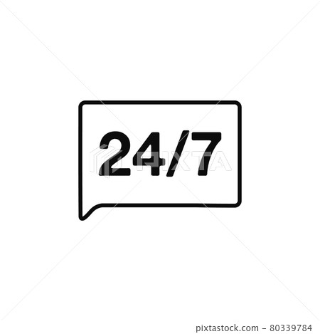 24/7 Customer Service Icon. Flat style vector EPS. 24/7 Customer Service Icon. Flat style vector EPS. 80339784
