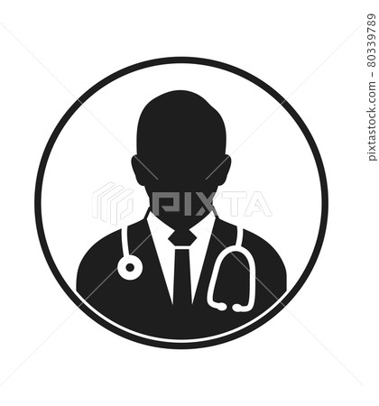 Male Doctor Profile Icon. Flat style vector EPS. Male Doctor Profile Icon. Flat style vector EPS. 80339789
