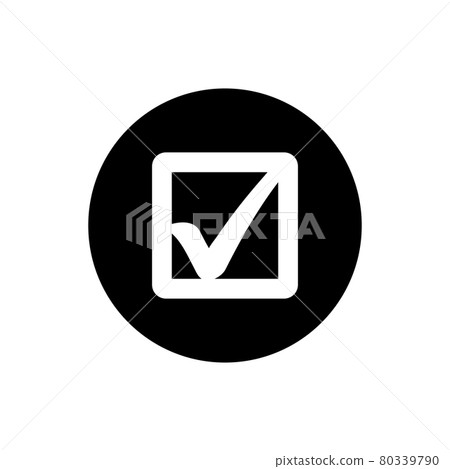 Check Box Icon. Rounded Button Style vector EPS. 80339790