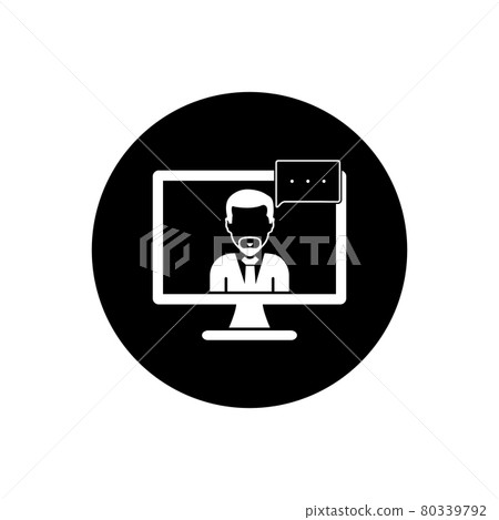 Business Support Icon. Rounded Button Style vector EPS. Business Support Icon. Rounded Button Style vector EPS. 80339792