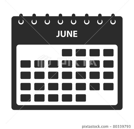 June Calendar Icon. Flat style vector EPS. June Calendar Icon. Flat style vector EPS. 80339793