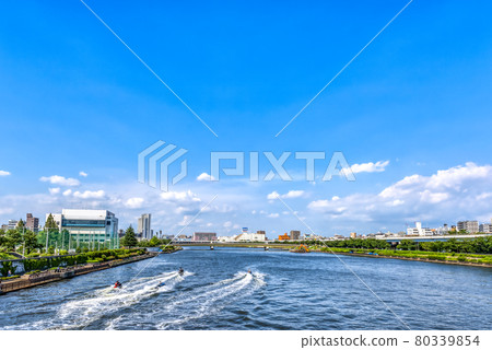 Jet ski in Arakawa, Tokyo Jet ski in Arakawa, Tokyo 80339854