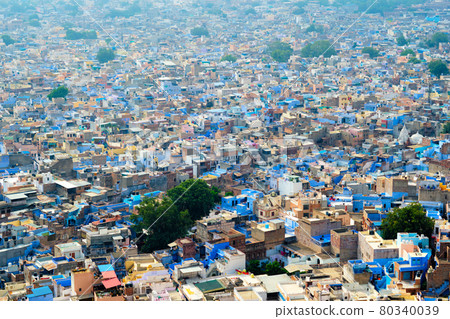 Aerial view of Jodhpur Blue City. Jodphur, Rajasthan, India Aerial view of Jodhpur Blue City. Jodphur, Rajasthan, India 80340039