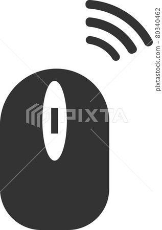 Flat black vector icon of a wireless computer mouse. Flat black vector icon of a wireless computer mouse. Flat black vector icon of a wireless computer mouse. Flat black vector icon of a wireless computer mouse. 80340462