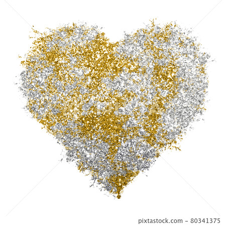 Glittering hearts of gold and silver Glittering hearts of gold and silver 80341375