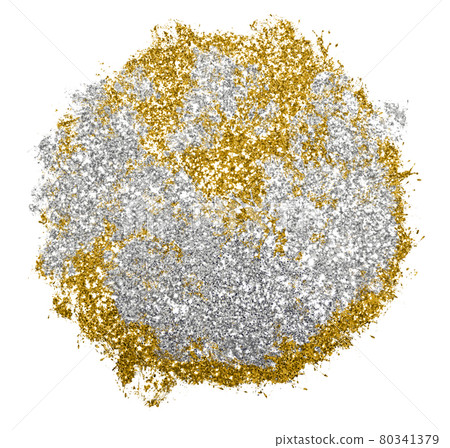 Background material: Round gold and silver drawn with glittering paint Background material: Round gold and silver drawn with glittering paint 80341379