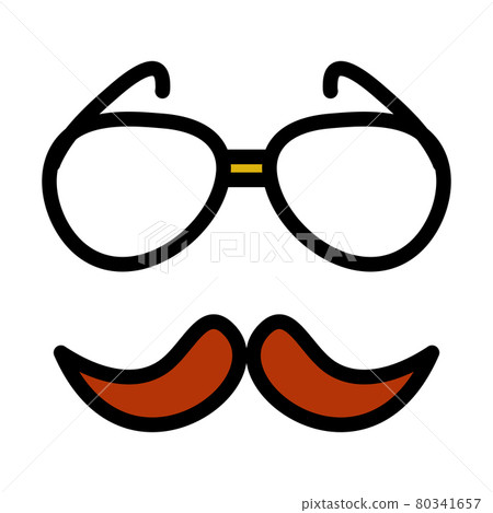 Glasses And Mustache Icon Glasses And Mustache Icon 80341657