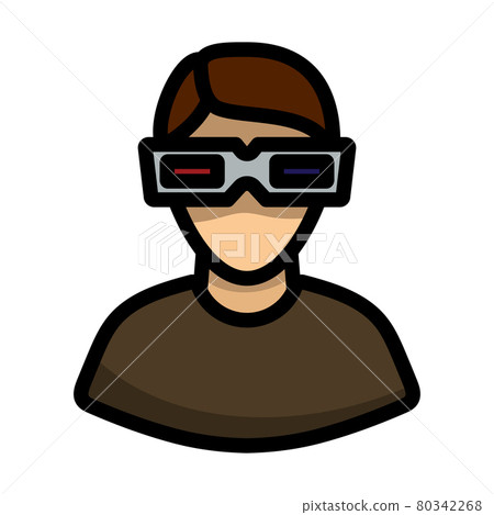 Man With 3d Glasses Icon Man With 3d Glasses Icon 80342268