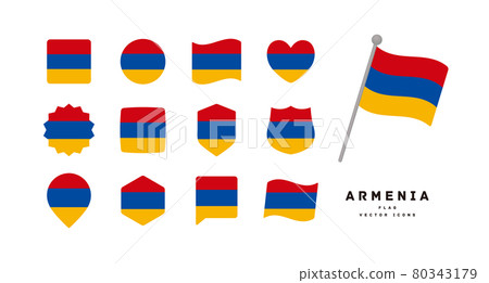 Armenian flag icon set vector illustration of various shapes 80343179