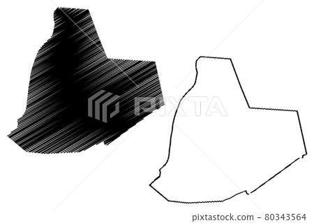 Ouargla Province (Provinces of Algeria, Peoples Democratic Republic of Algeria) map vector illustration, scribble sketch Warqla map.... 80343564