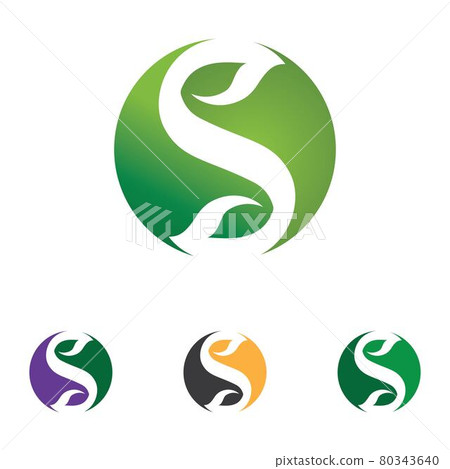 Leaf green initial s letter logo vector - Stock Illustration [80343640 ...