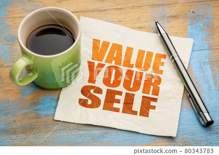 Value yourself word abstract Value yourself word abstract 80343783
