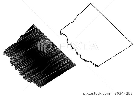 Caldwell County, Texas (Counties in Texas, United States of America,USA, U.S., US) map vector illustration, scribble sketch Caldwell map 80344295