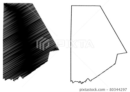 Brown County, Texas (Counties in Texas, United States of America,USA, U.S., US) map vector illustration, scribble sketch Brown map 80344297