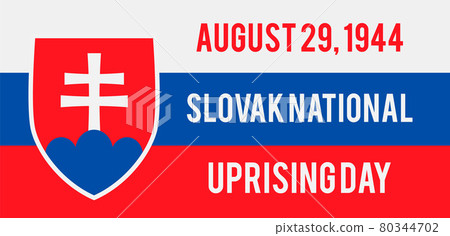 Slovak National Uprising Day typography poster. Holiday in Slovakia on August 29. Vector template for banner, greeting card, flyer, postcard 80344702