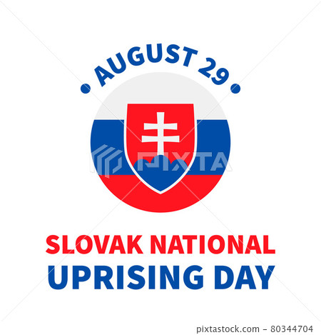 Slovak National Uprising Day typography poster. Holiday in Slovakia on August 29. Vector template for banner, greeting card, flyer, postcard 80344704