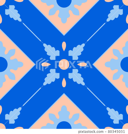 Blue Moroccan tile Pattern in Vector Blue Moroccan tile Pattern in Vector 80345031