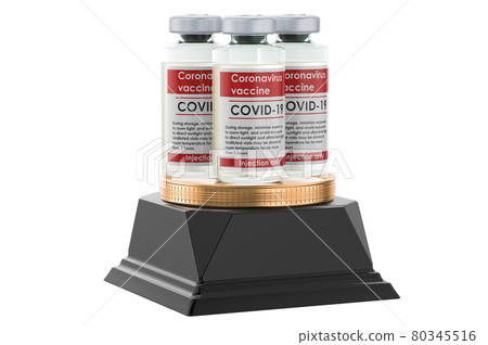 Vaccine golden award concept. 3D rendering Vaccine golden award concept. 3D rendering 80345516