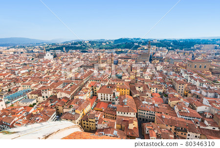 The streets of the old town seen from the Duomo of Florence 80346310