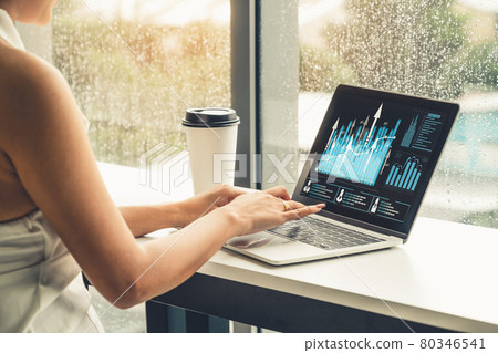 Business visual data analyzing technology by creative computer software 80346541