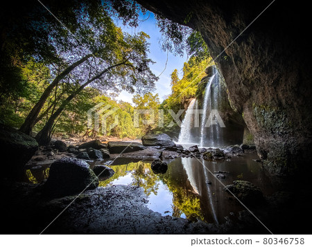 Haew Suwat Waterfall in Khao Yai National Park in Nakhon Ratchasima, Thailand Haew Suwat Waterfall in Khao Yai National Park in Nakhon Ratchasima, Thailand 80346758