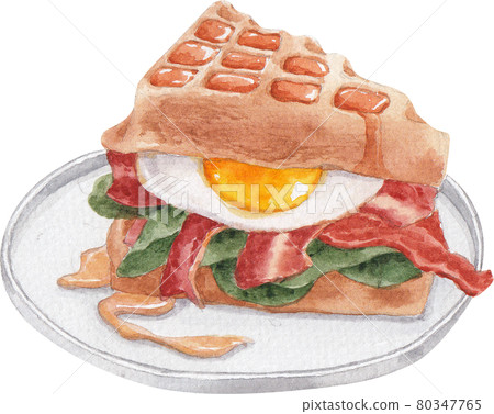 American Food with decor watercolor American Food with decor watercolor 80347765