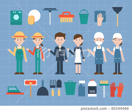 Character Illustration - Cleaning 80349466