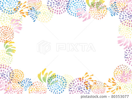 Fireworks display watercolor background material Festival summer festival fireworks watercolor background frame 80353077