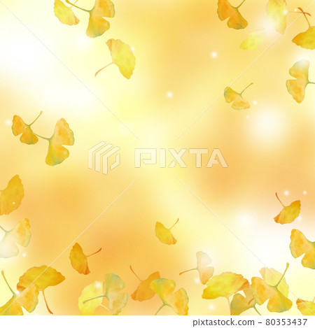 水彩銀杏背景 80353437