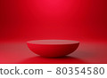 Red circle product display stage or blank podium pedestal background 3d rendering 80354580