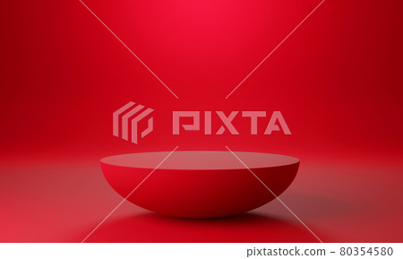 Red circle product display stage or blank podium pedestal background 3d rendering Red circle product display stage or blank podium pedestal background 3d rendering 80354580