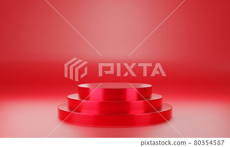 Red circle product display stage or blank podium pedestal background 3d rendering Red circle product display stage or blank podium pedestal background 3d rendering 80354587
