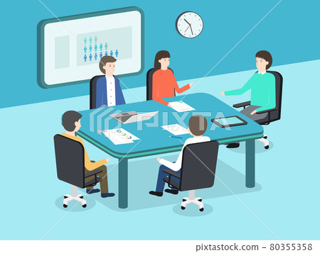 Office worker illustration - meeting 80355358