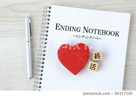 End-of-life image-ending note and heart-shaped object 80357585