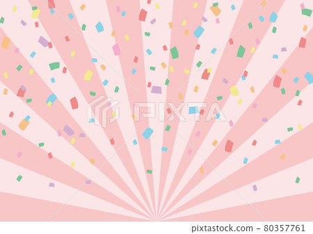 效果線和五彩紙屑的背景材料(粉紅色) 效果線和五彩紙屑的背景材料(粉紅色) 80357761