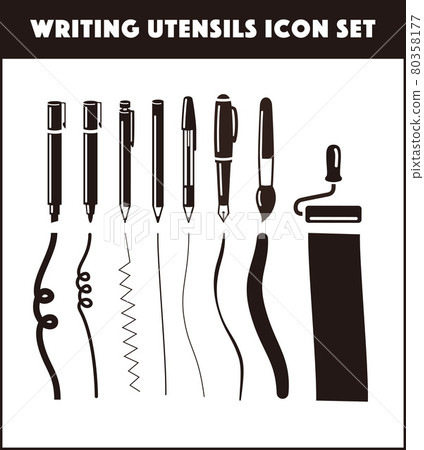 Writing utensil icon set 80358177