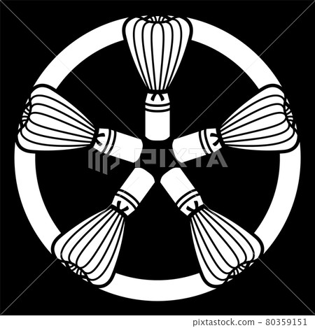 Family crest-style icon Chasen tool Japanese crest 80359151