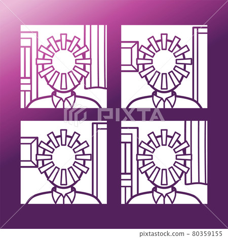 家族徽章式圖標遠程故障人 80359155