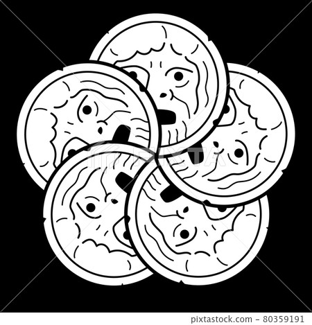 Family crest-style icon Mouth of Truth Japanese coat of arms 80359191